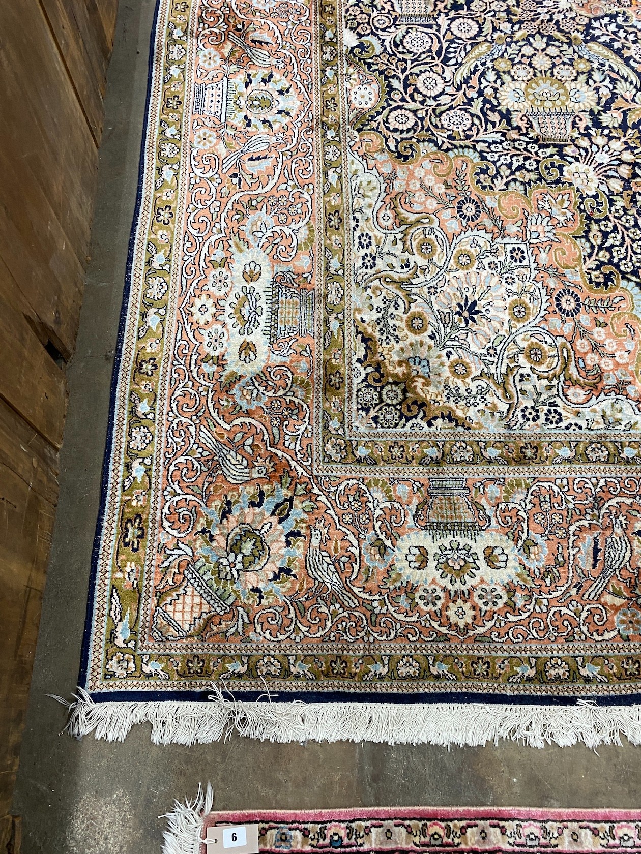 A Persian blue ground carpet, 360 x 270cm